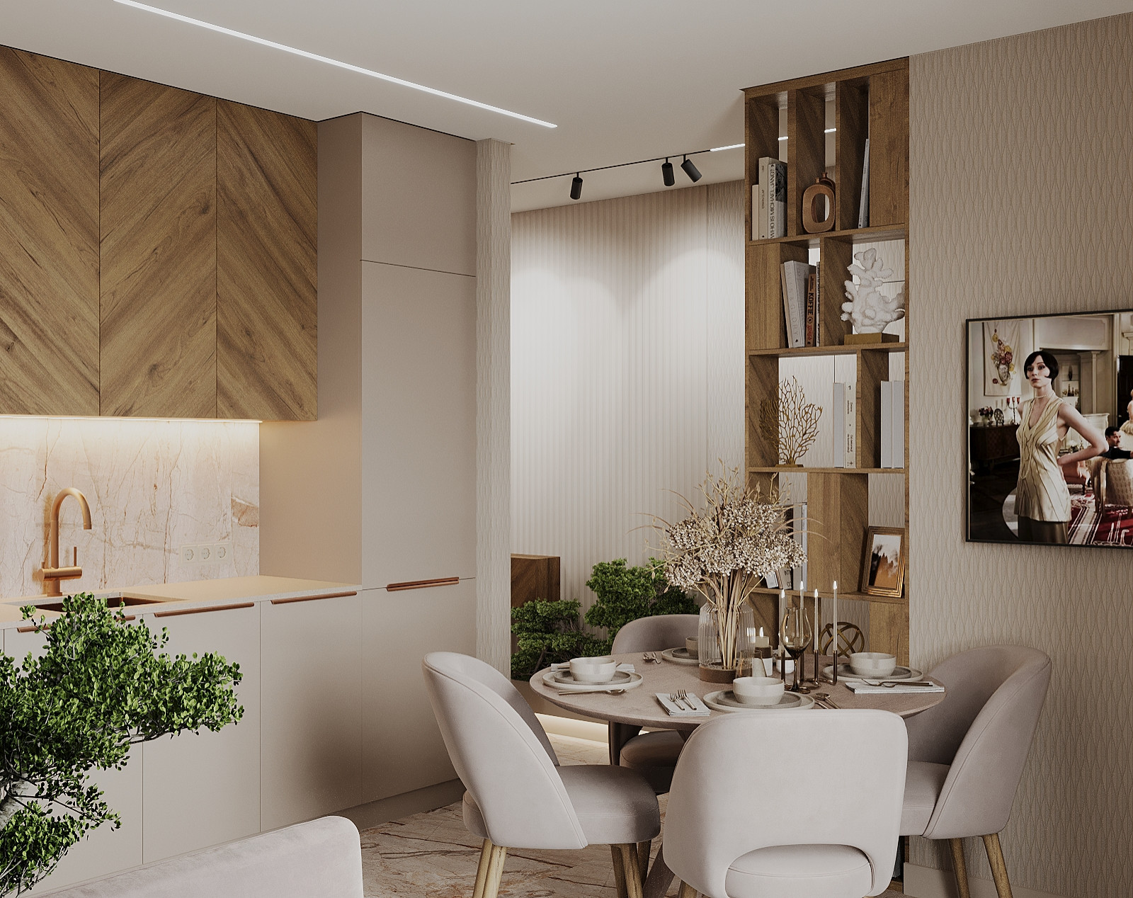 Интерьер 4-ёх комнатной квартиры_ "EHTNO TERRA_COTTA"