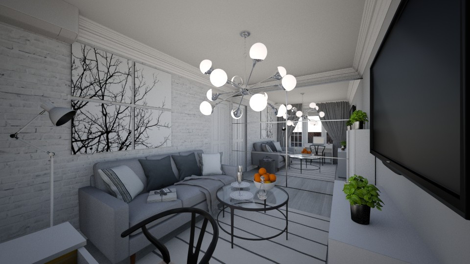 Новостройка гостиная сканди