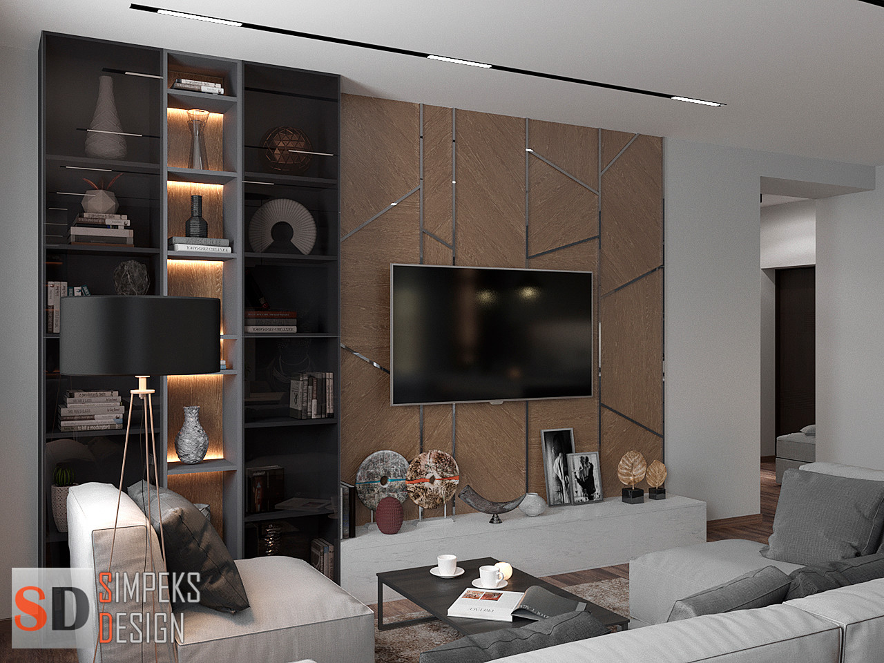 Wall decoration behind TV