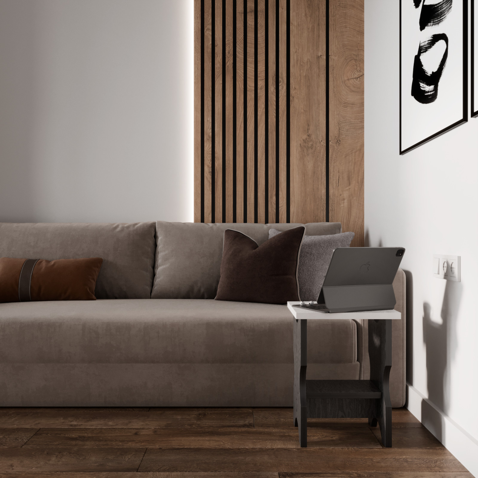 Табурет-столик 2 в 1 ЧАЙНЫЙ в гостинной