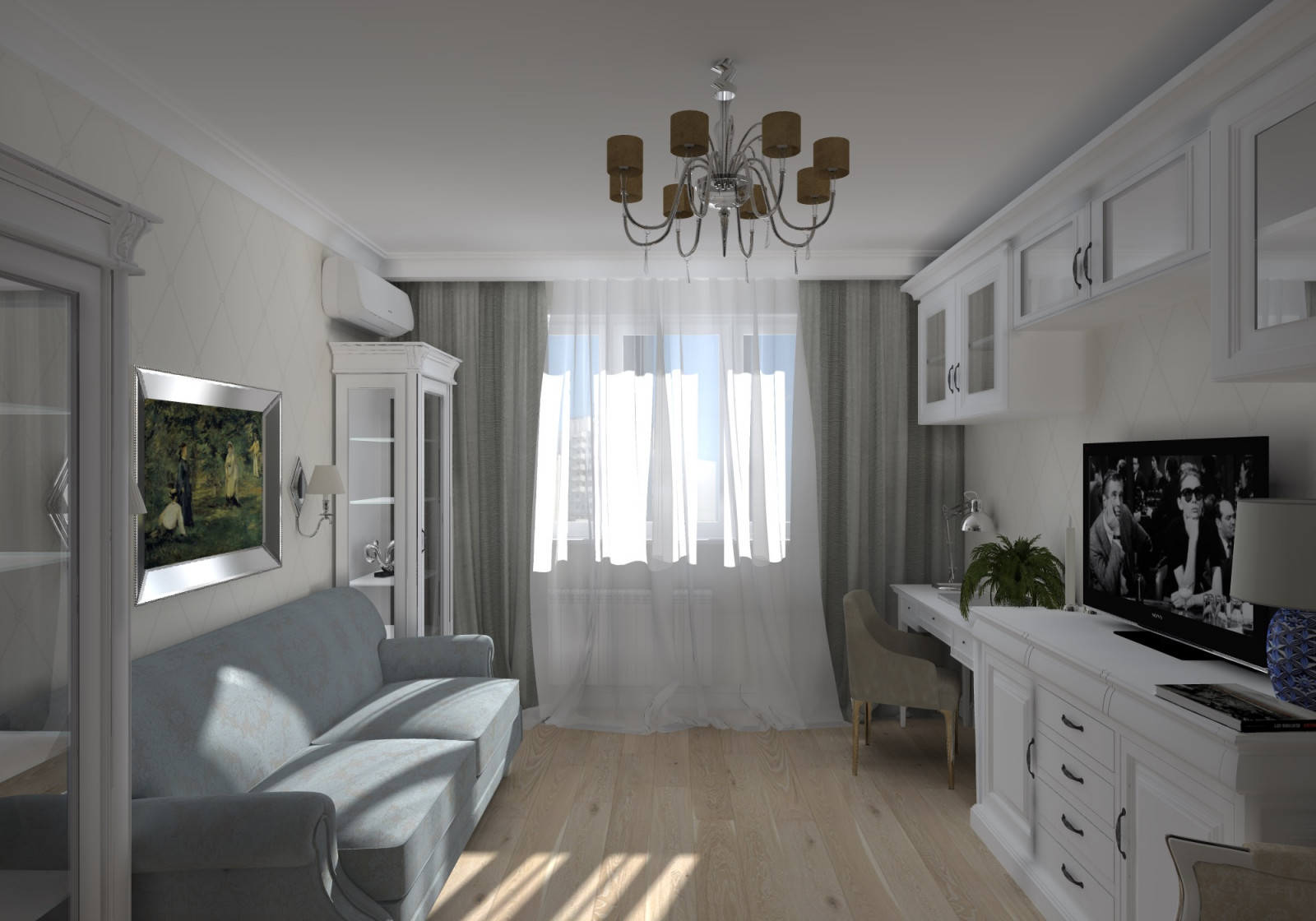 Обложка проекта: Квартира 38м2 в легком классическом стиле