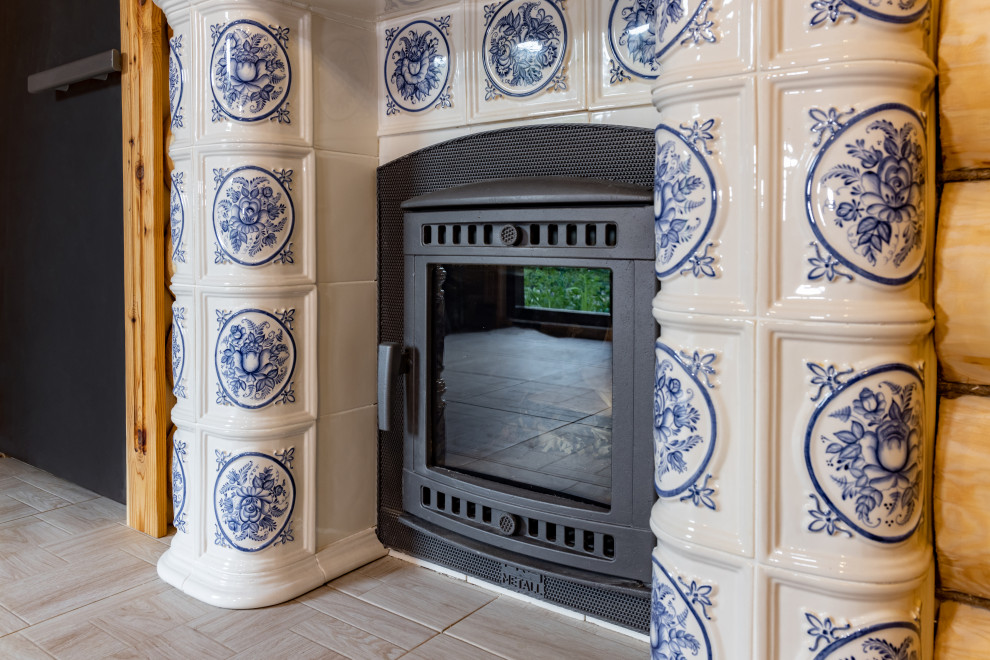 Облицовка банной печи коллекция "Русские изразцы"