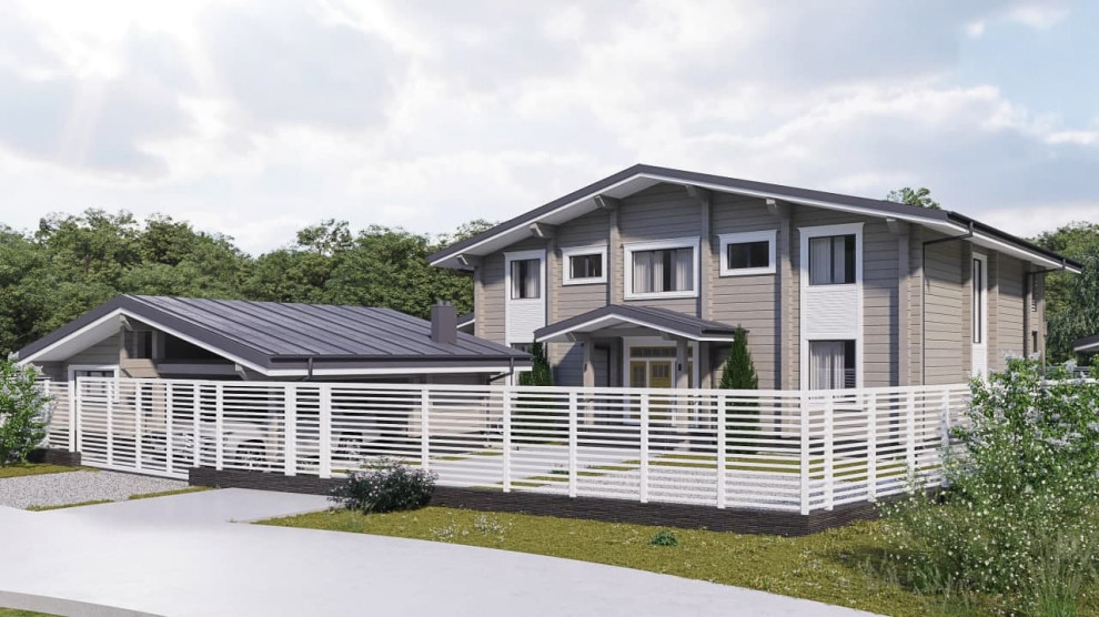 Обложка проекта: Частный жилой дом из клееного бруса в КП «Ново-луговая»