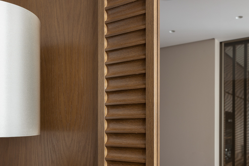 Зеркальный телевизор в кухне-столовой ЖК "Долина Сетунь"