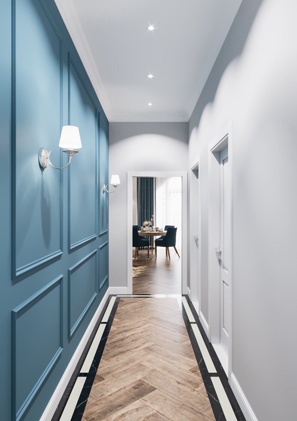 Дизайн квартиры неоклассике с элементами американской классики