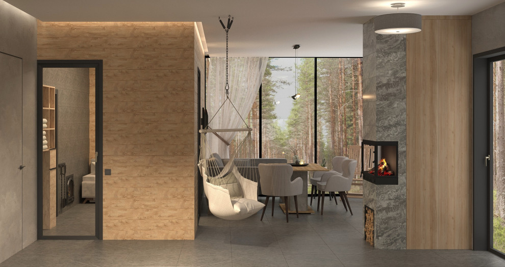 Дом с верандой и баней