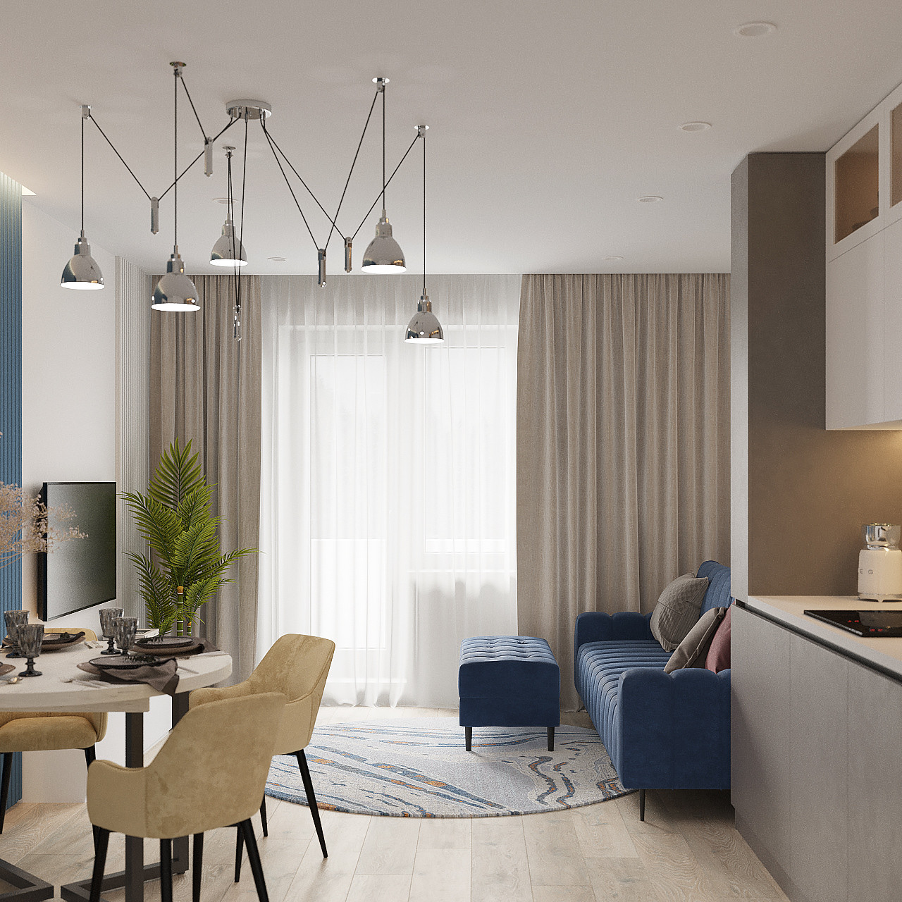 Дизайн-проект квартиры 37,74 кв.м. г.Томск ЖК Северный парк