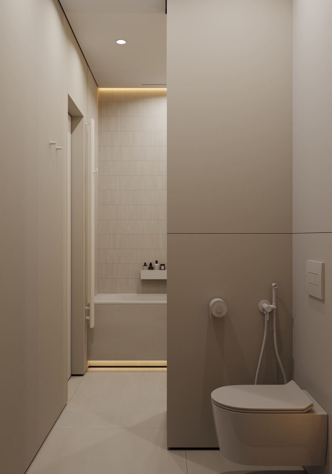 Минималистичный санузел  (Трехкомнатная квартира, Пенза)