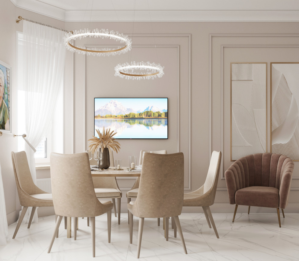 "Тёплое какао", квартира в ЖК "Дворянский", 98 м2