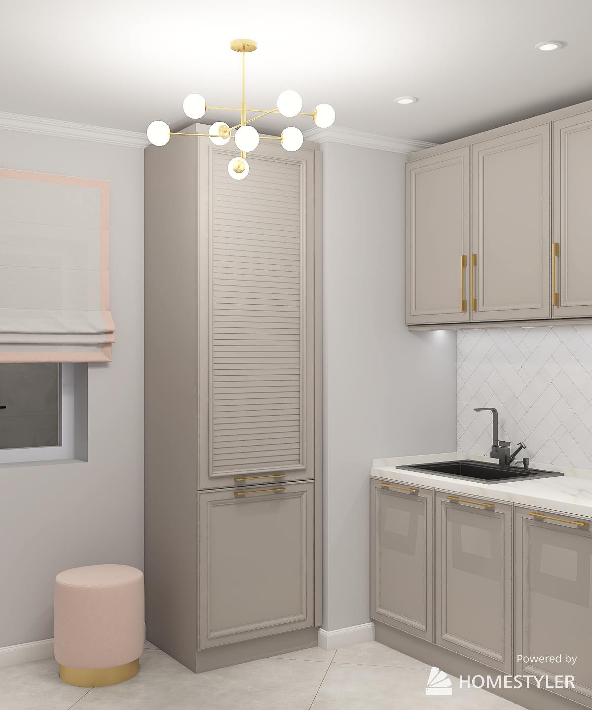 Кухня в современном стиле с элементами ар-деко