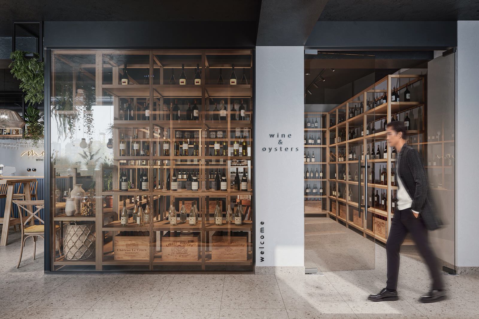 Вид на винный магазин