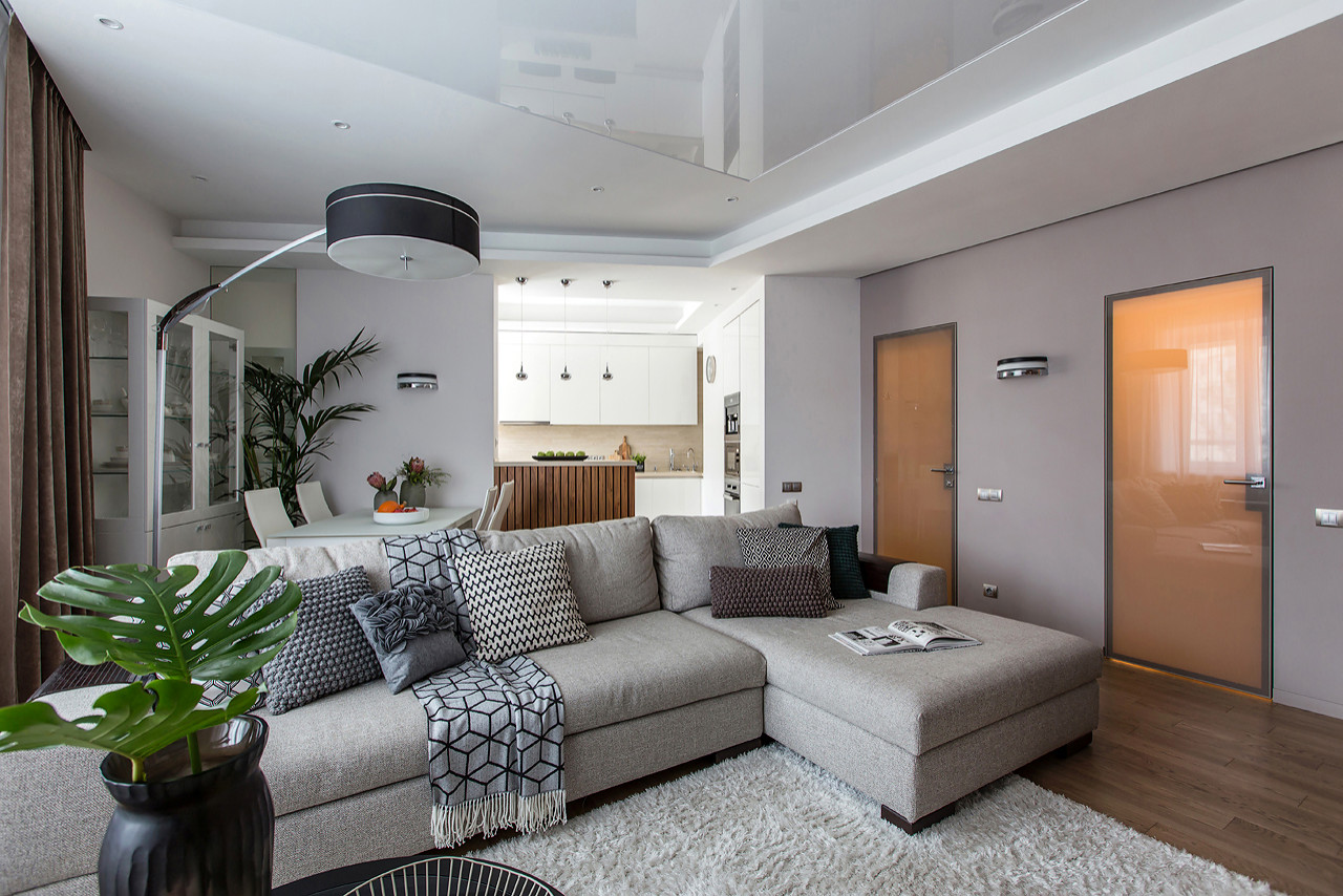 Природный дизайн - квартира в современном стиле в ЖК Мичуринский