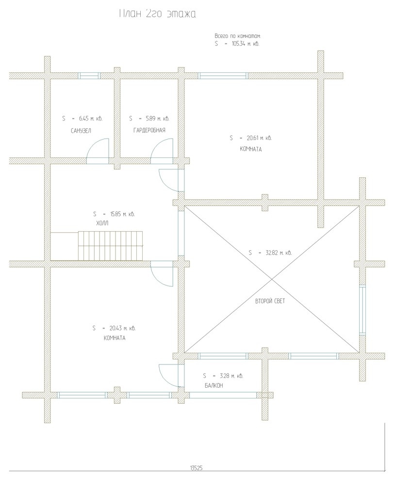 Двухэтажный дом 205м2 из бруса 220х180 — проект 306