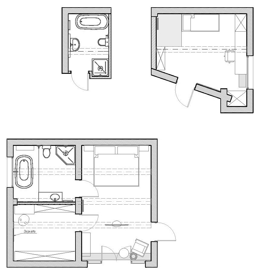 Houzz Украина: Лофт на первом этаже, сруб — на втором