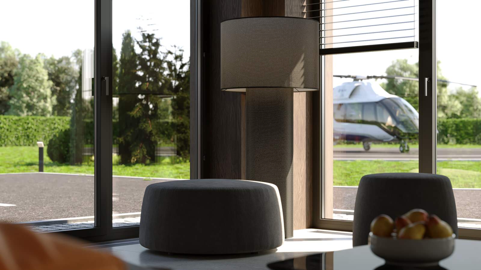 Дизайн здания ожидания гостей и пилотов на вертолётной площадке