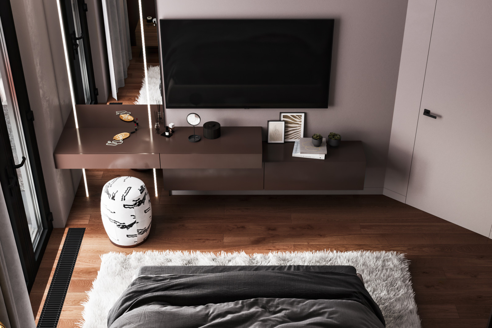 Шоколадно-кофейная квартира для семьи с ребенком в ЖК 1147