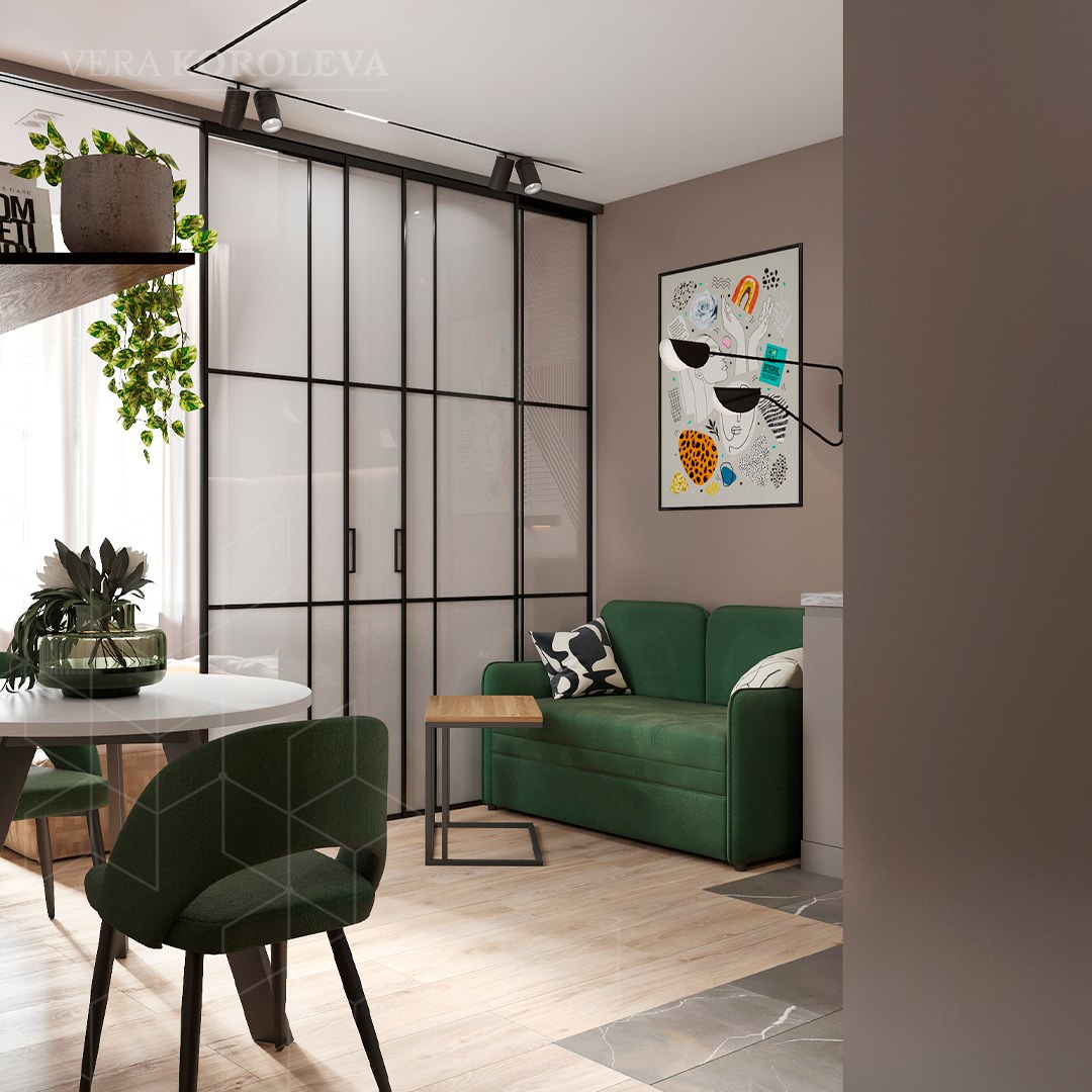 Дизайн-проект квартиры-студии в Подмосковье