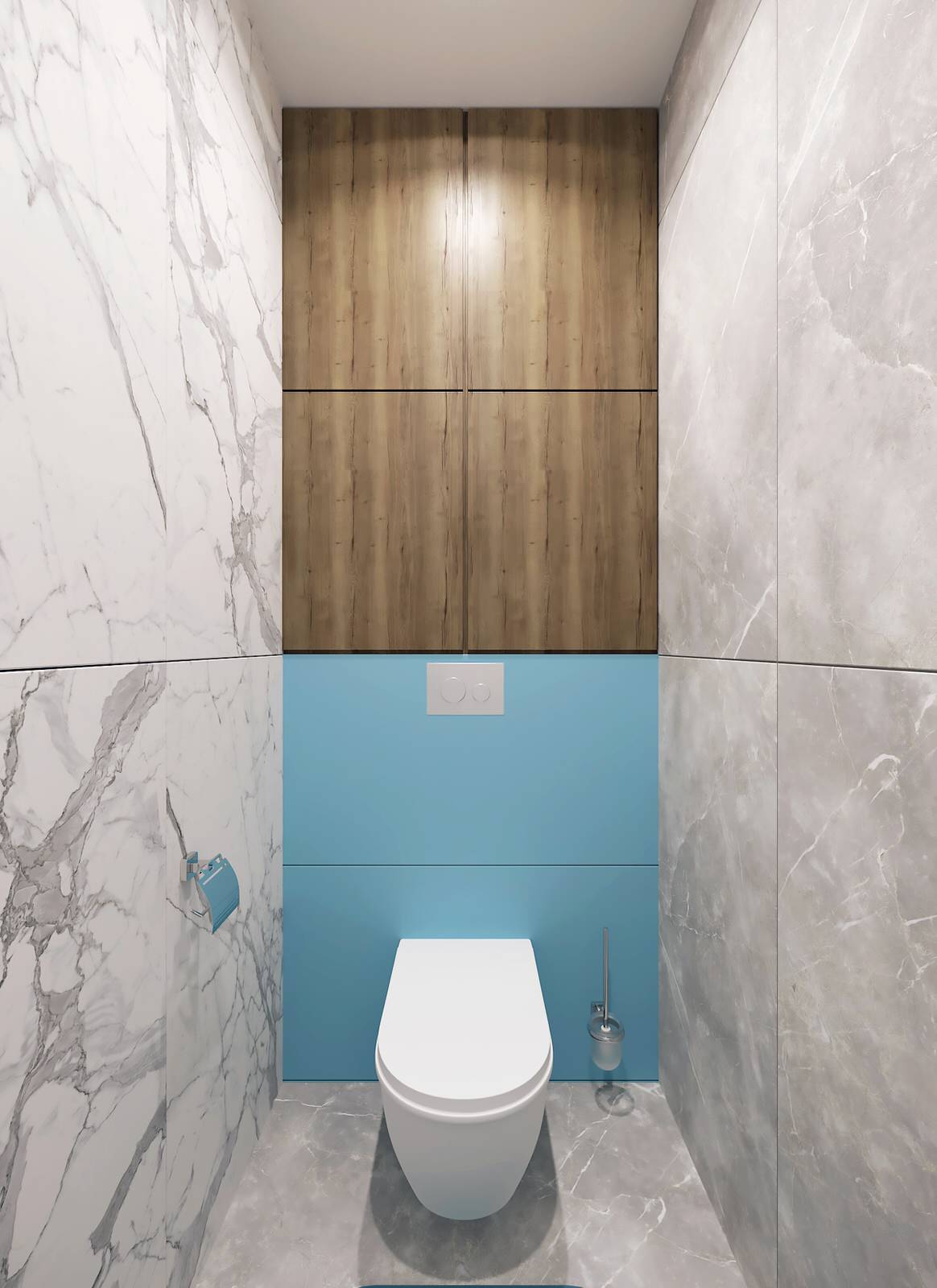 Ванна и туалет в одном стиле