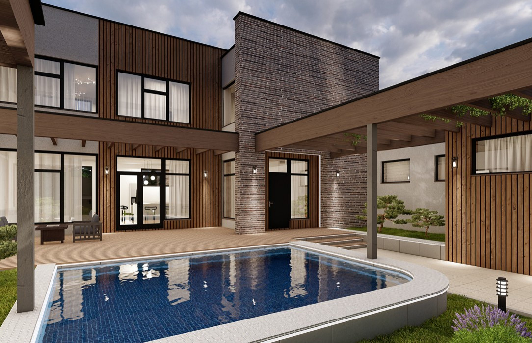 Обложка проекта: Rg1569 - Двухэтажный дом со спортзалом, кабинетом и бильярдной