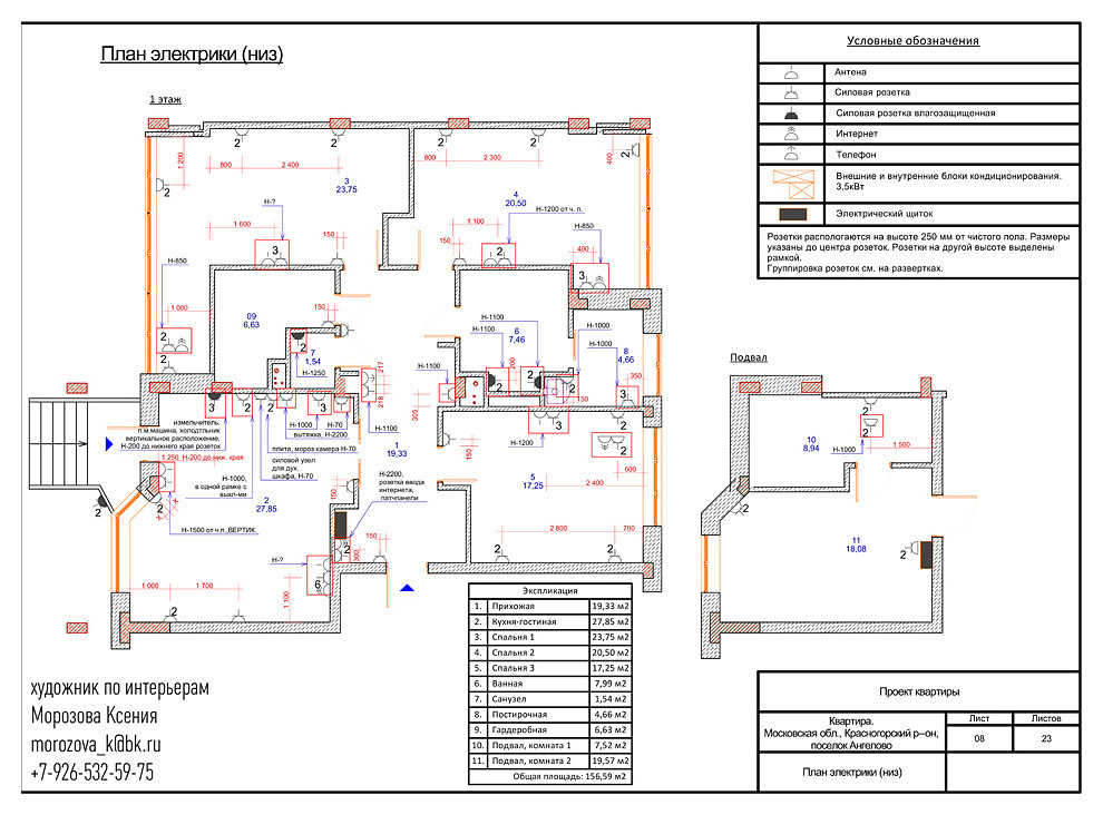 ПЛАН ЭЛЕКТРИКИ (НИЗ)