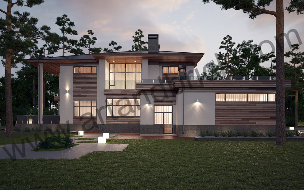 Проект коттеджа в современном стиле (Московская область)