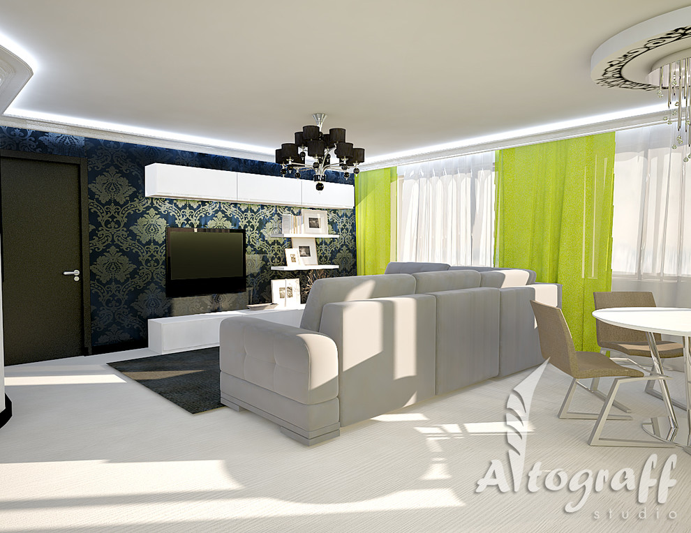 Черно-белая квартира для молодой семьи