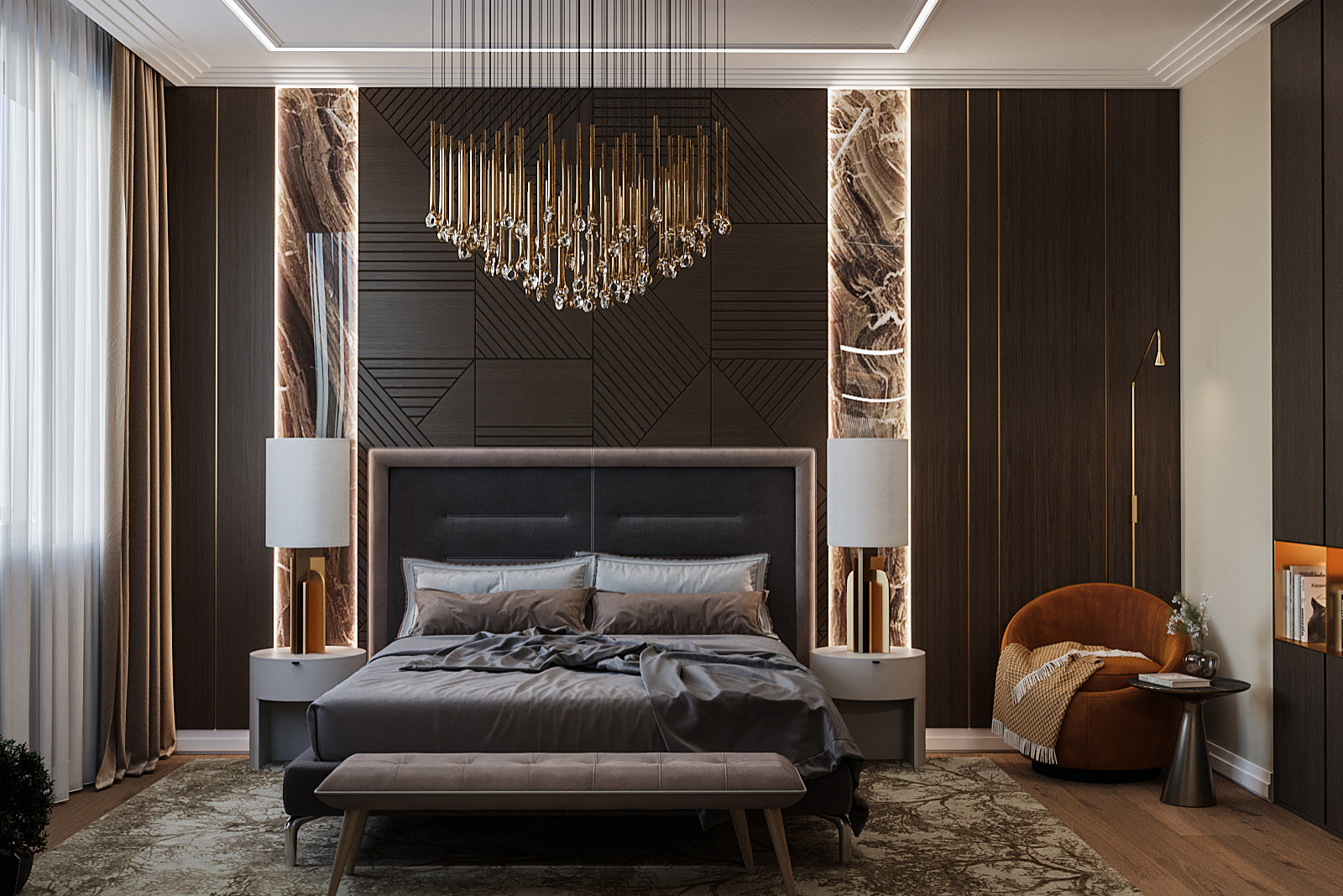 Спальня. Квартира ЖК Main Street Москва