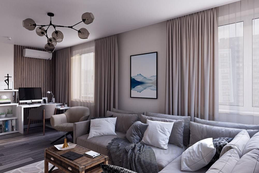 Дизайн-проект двухкомнатной квартиры 58 кв.м в ЖК «Лучи»