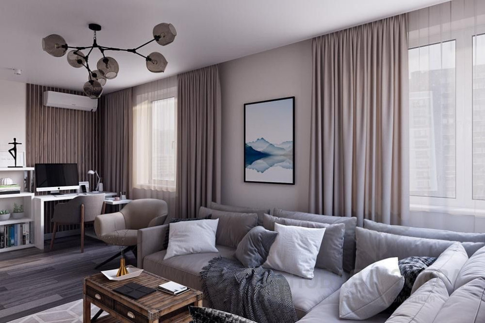 Дизайн-проект двухкомнатной квартиры 58 кв.м в ЖК «Лучи»