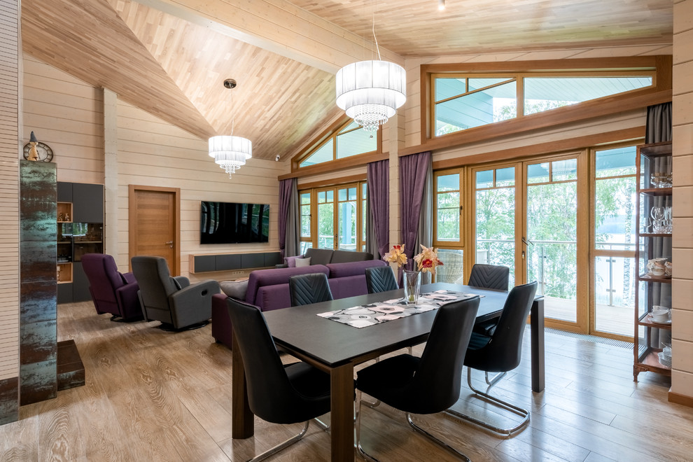 Деревянный дом с современном стиле