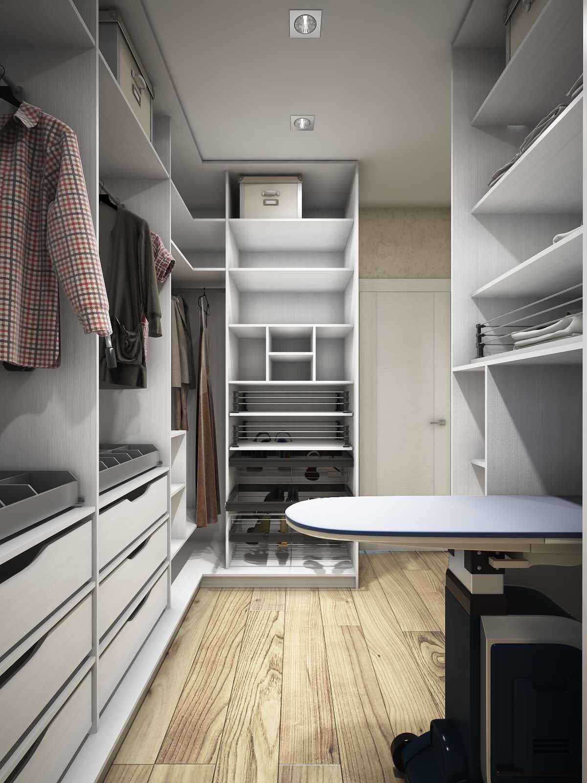 Дом для молодой пары. Гардеробная на две спальни