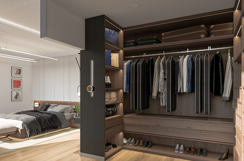 Обложка проекта: Спальня с гардеробной в современном стиле