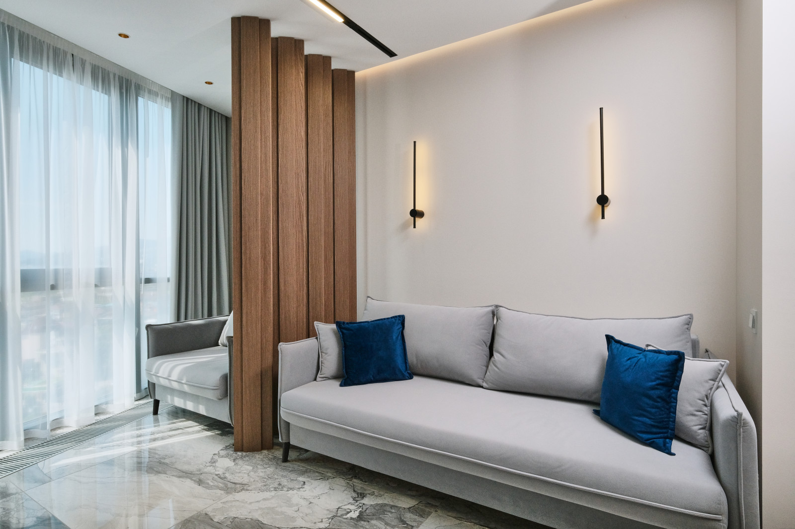 Квартира с акцентами синего ЖК  Морская Симфония