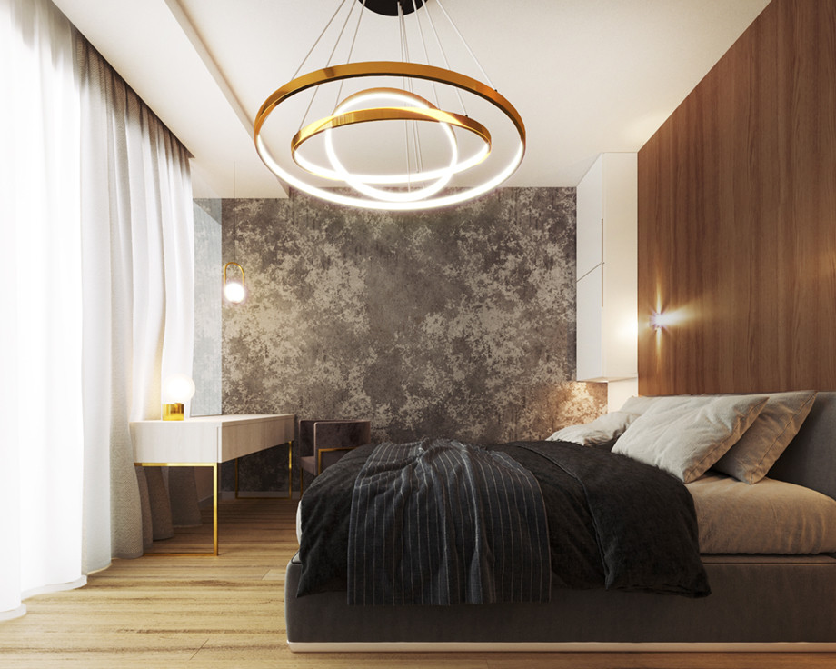 Обложка проекта: Дизайн интерьера спальни квартиры-трешки в ЖК Эверест