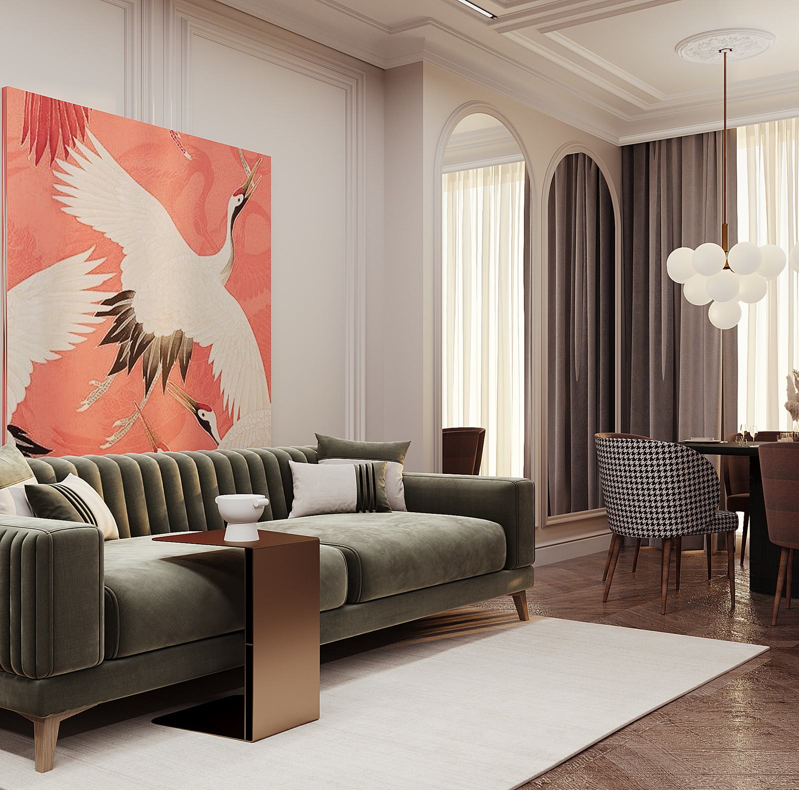 Яркие акценты.Квартира для большой семьи