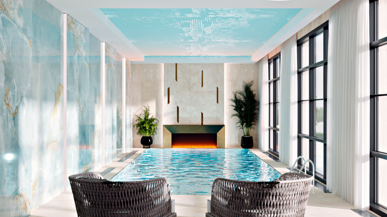 Ландшафтный проект участка с зоной барбекю и банным комплексом..