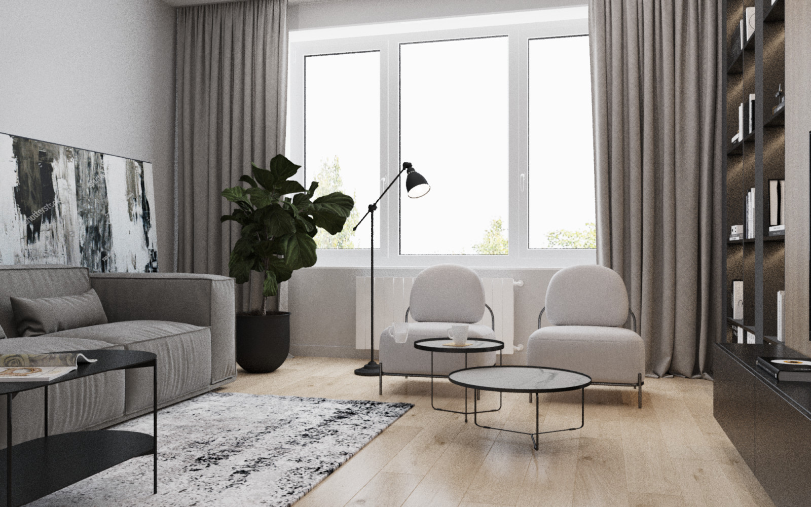 Обложка проекта: ГОСТИНАЯ В СОВРЕМЕННОМ СТИЛЕ В ЖК ПРОМЕТЕЙ