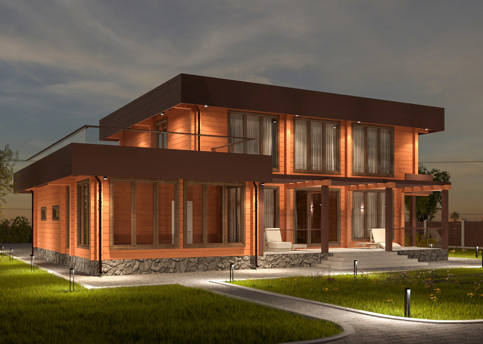 Дом из клееного бруса в пригороде Барнаула