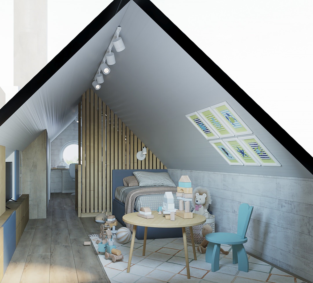 Обложка проекта: Детская- игровая на мансардном этаже