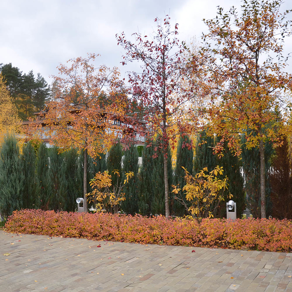 Современный сад в КП "Бенелюкс" вилла 1