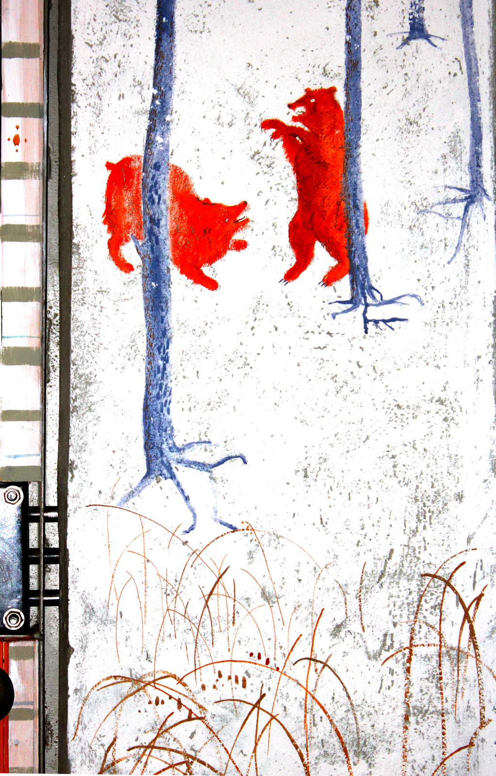 Роспись прихожей (Красные Медведи) | Red Bears Wall Painting in the Hall