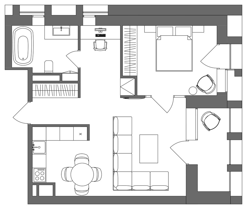 Мужской интерьер  в ЖК  " EdoDom"