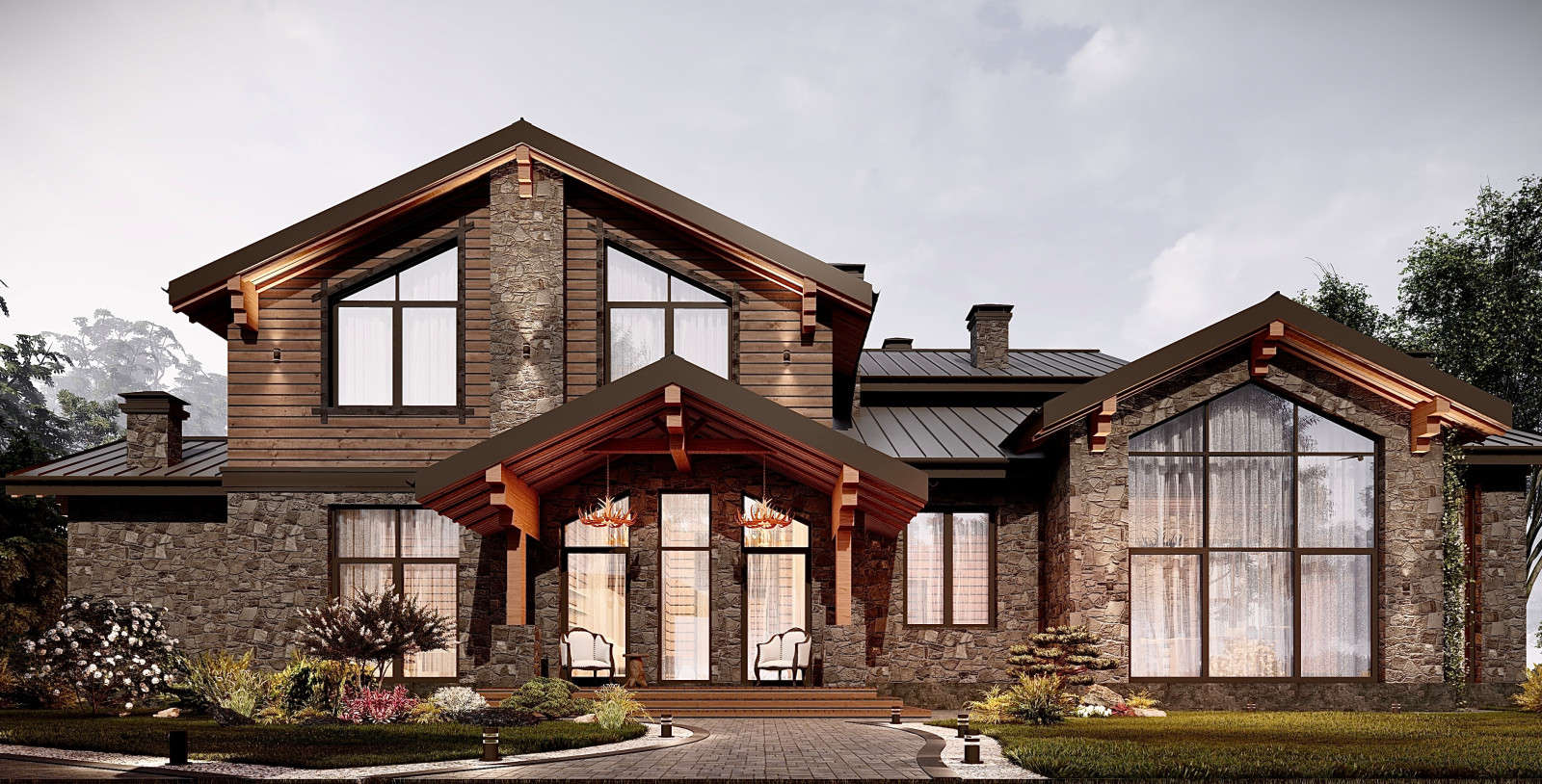 Обложка проекта: Загородный дом в стиле «Шале»