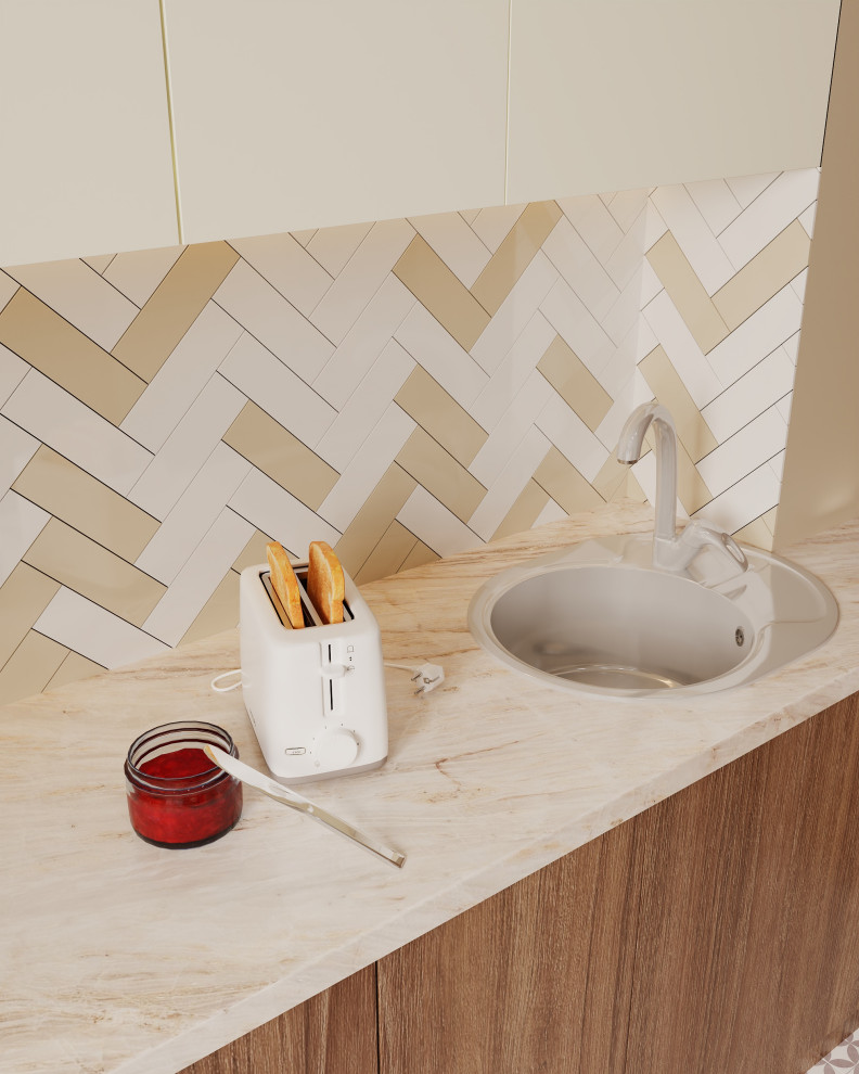 Кухня в бежевых тонах