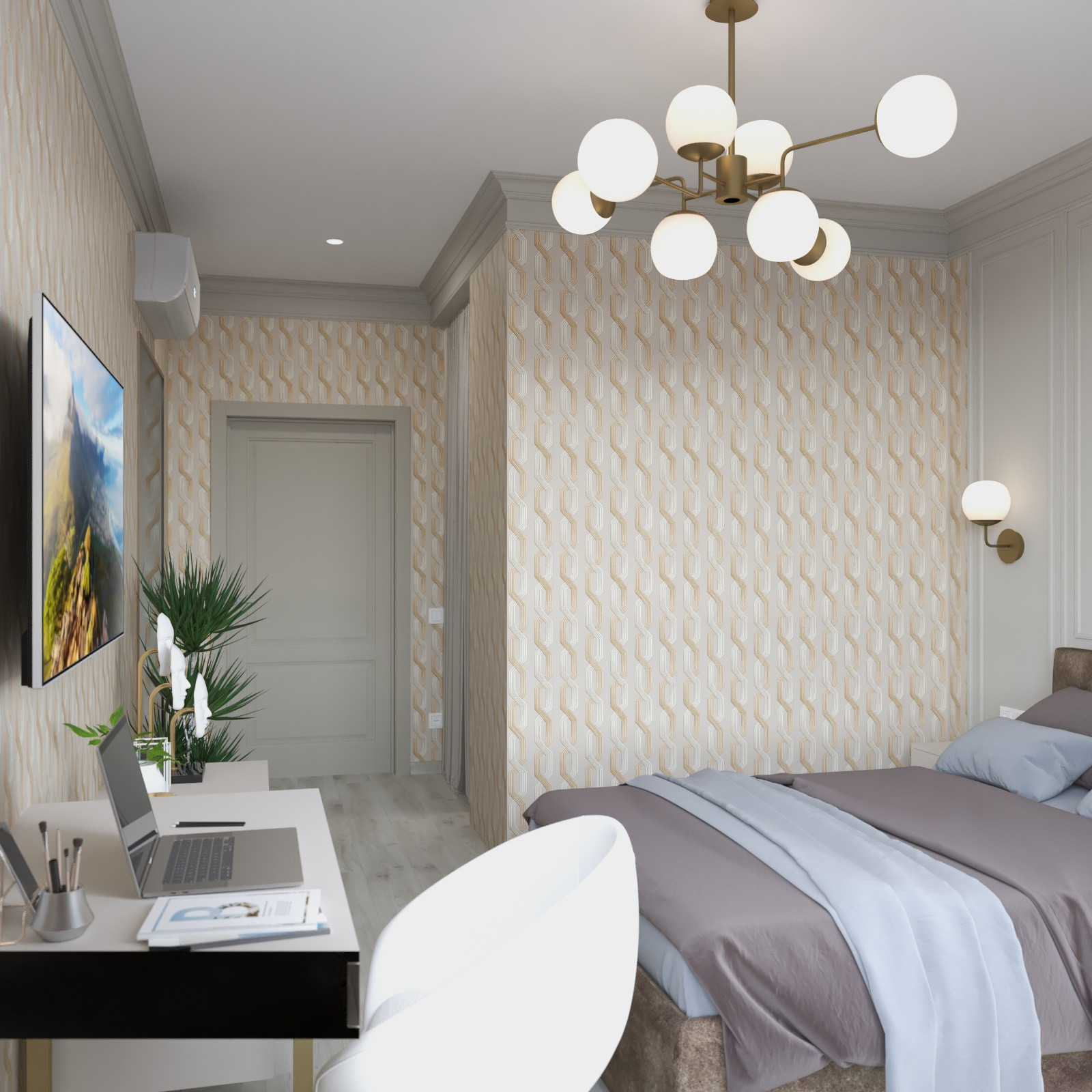 Двухкомнатная квартира в стиле сдержанной неоклассики