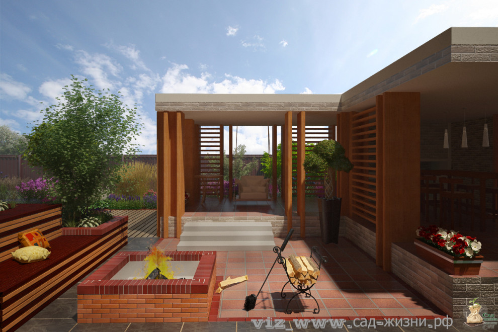 Ландшафтная визуализация дизайна частного участка в п. Белаго Московской области