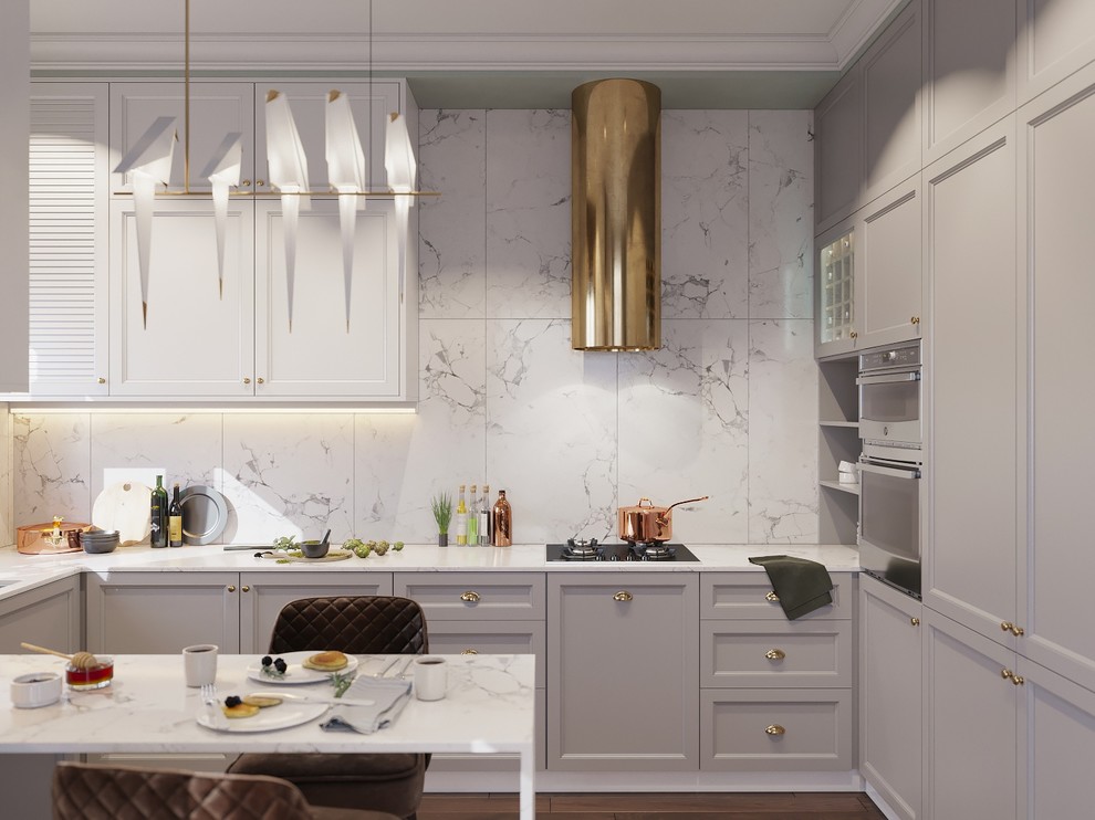 Кухня - столовая в частном доме в Подмосковье