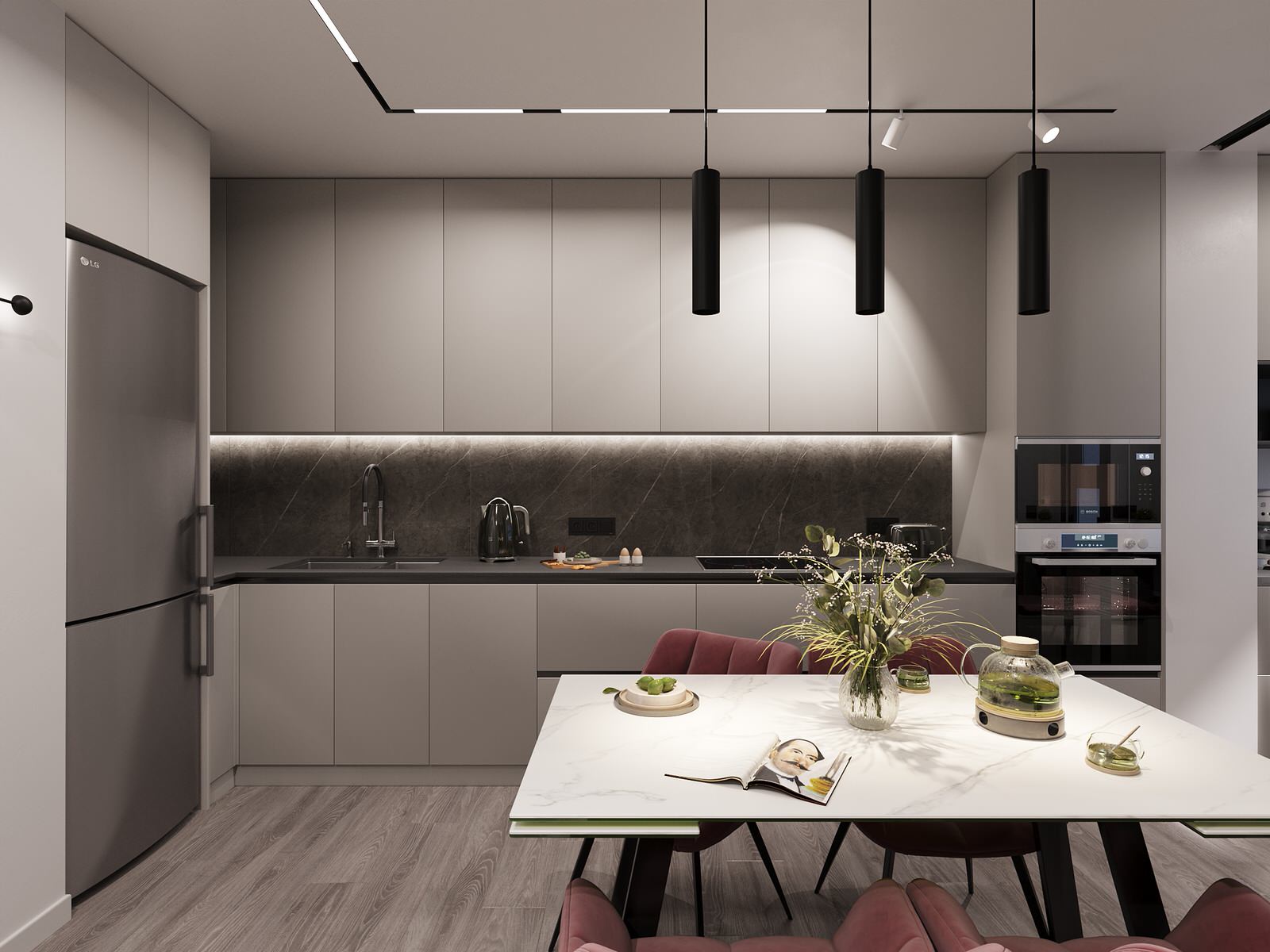 Дизайн-проект 2-х комнатной квартиры в сдержанном стиле