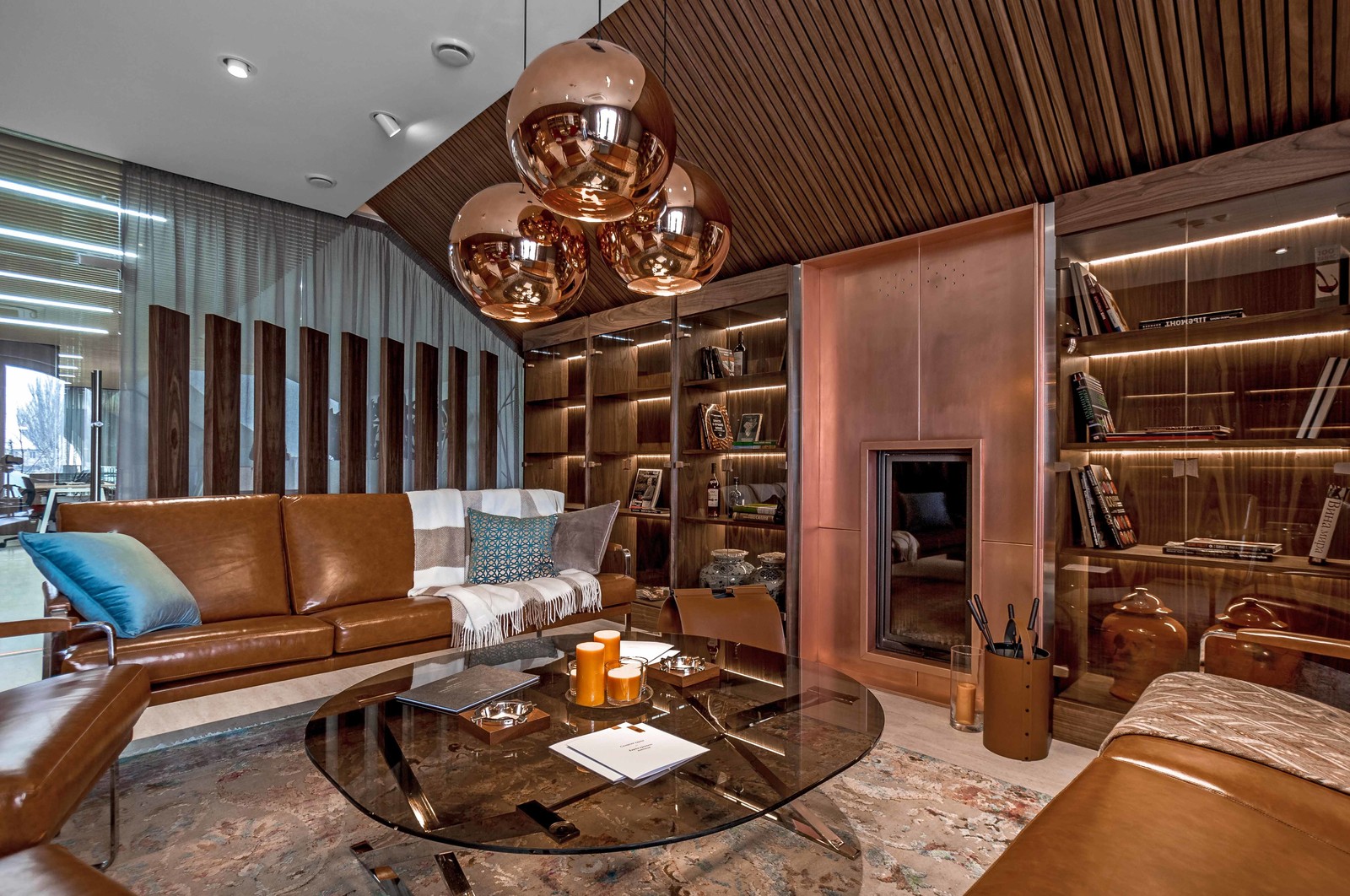 Обложка проекта: Библиотека с камином