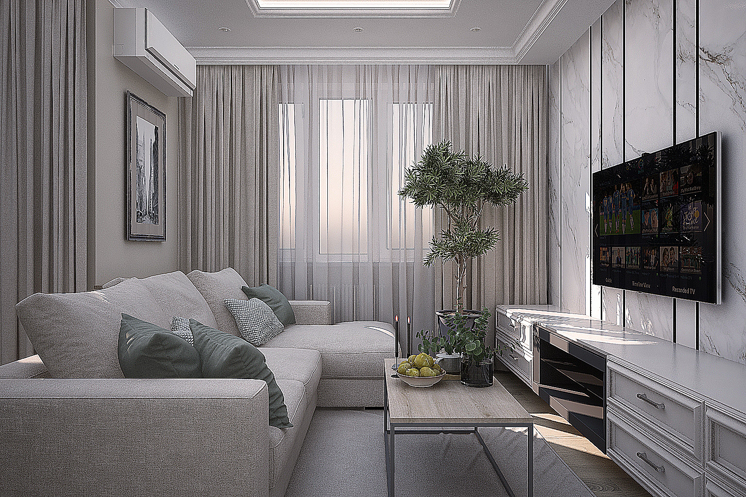 ул. Садовая гостиная-кухня